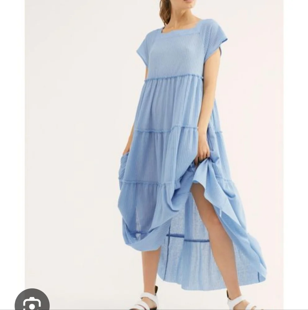 Free People Beach Saltwater Linen Blend Tiered Maxi Dress